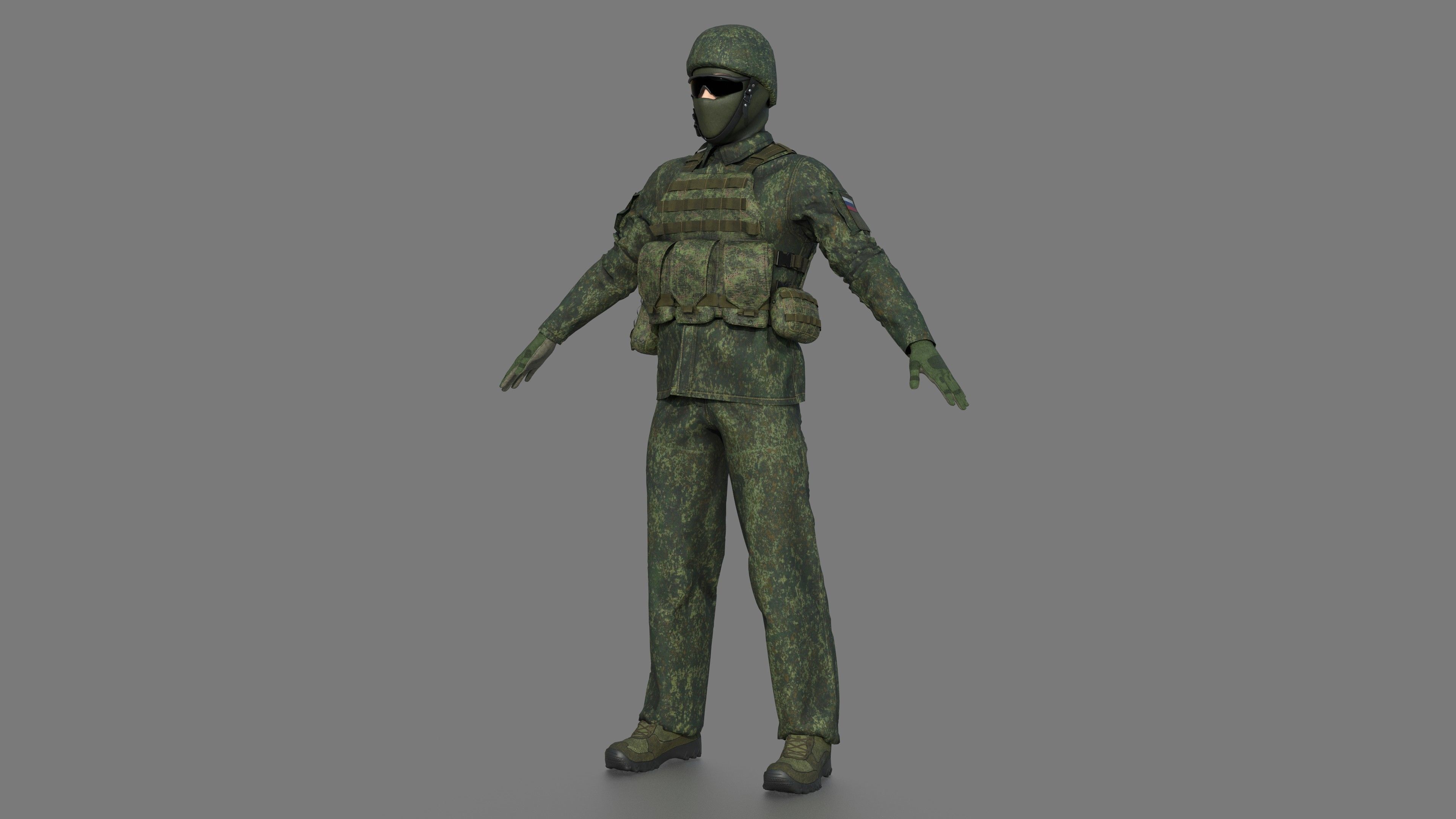SOLDIER in camouflage uniform 3D model_8