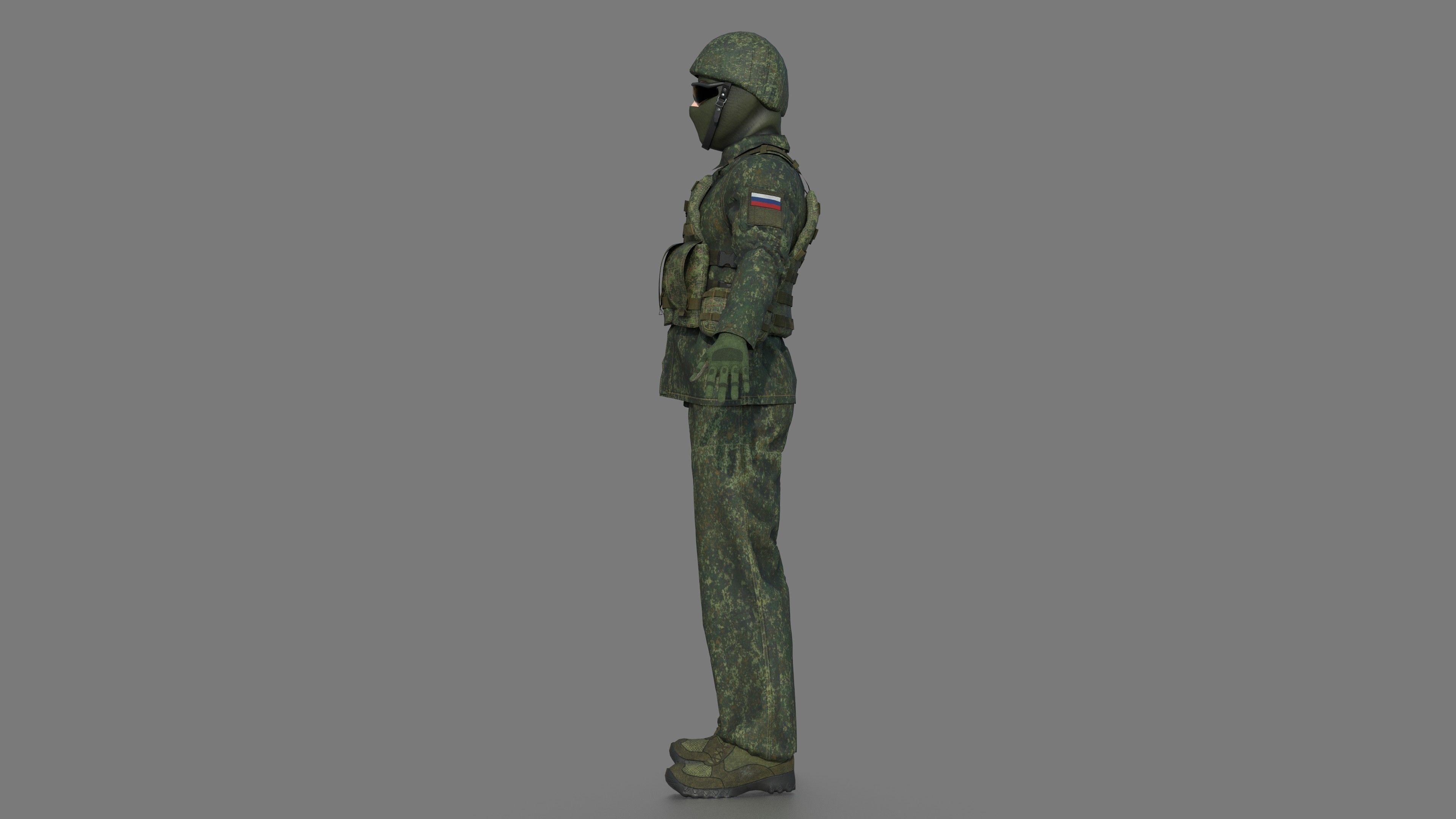 SOLDIER in camouflage uniform 3D model_7