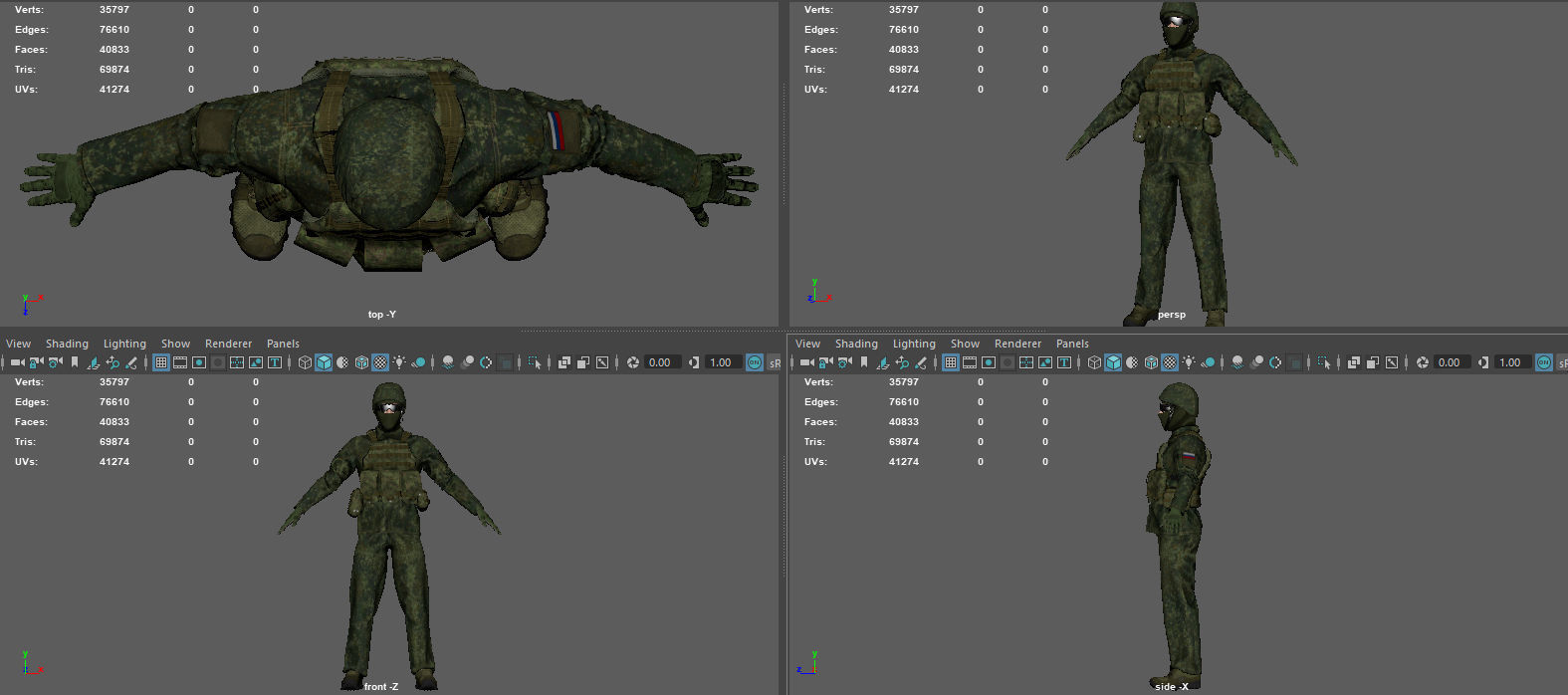 SOLDIER in camouflage uniform 3D model_15