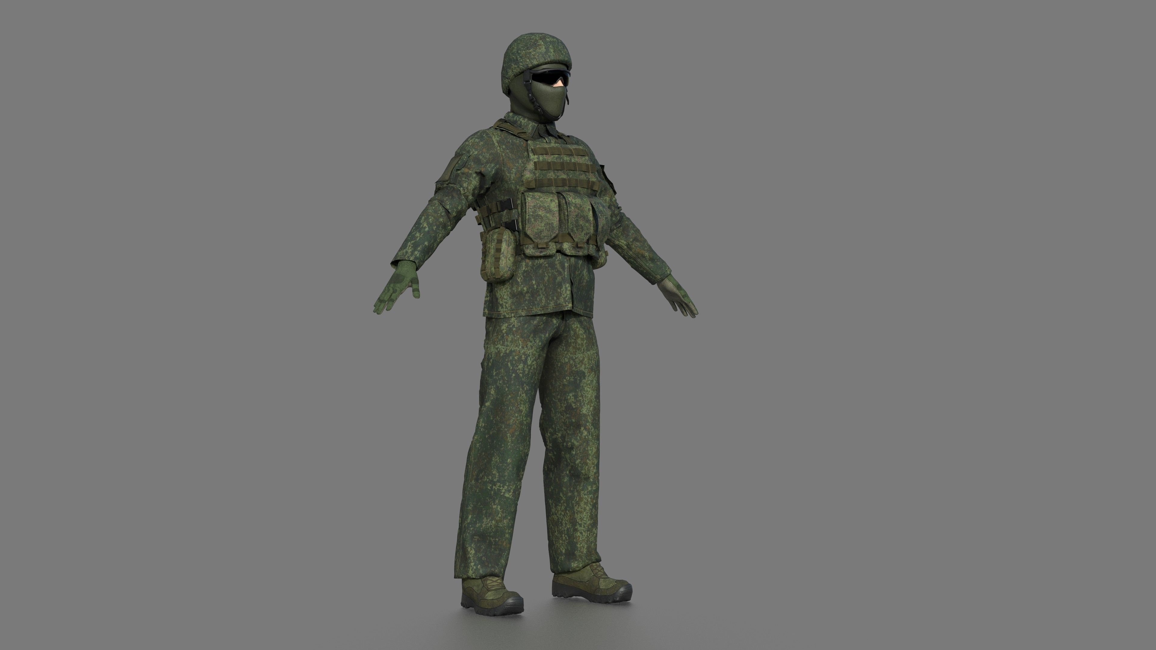SOLDIER in camouflage uniform 3D model_2