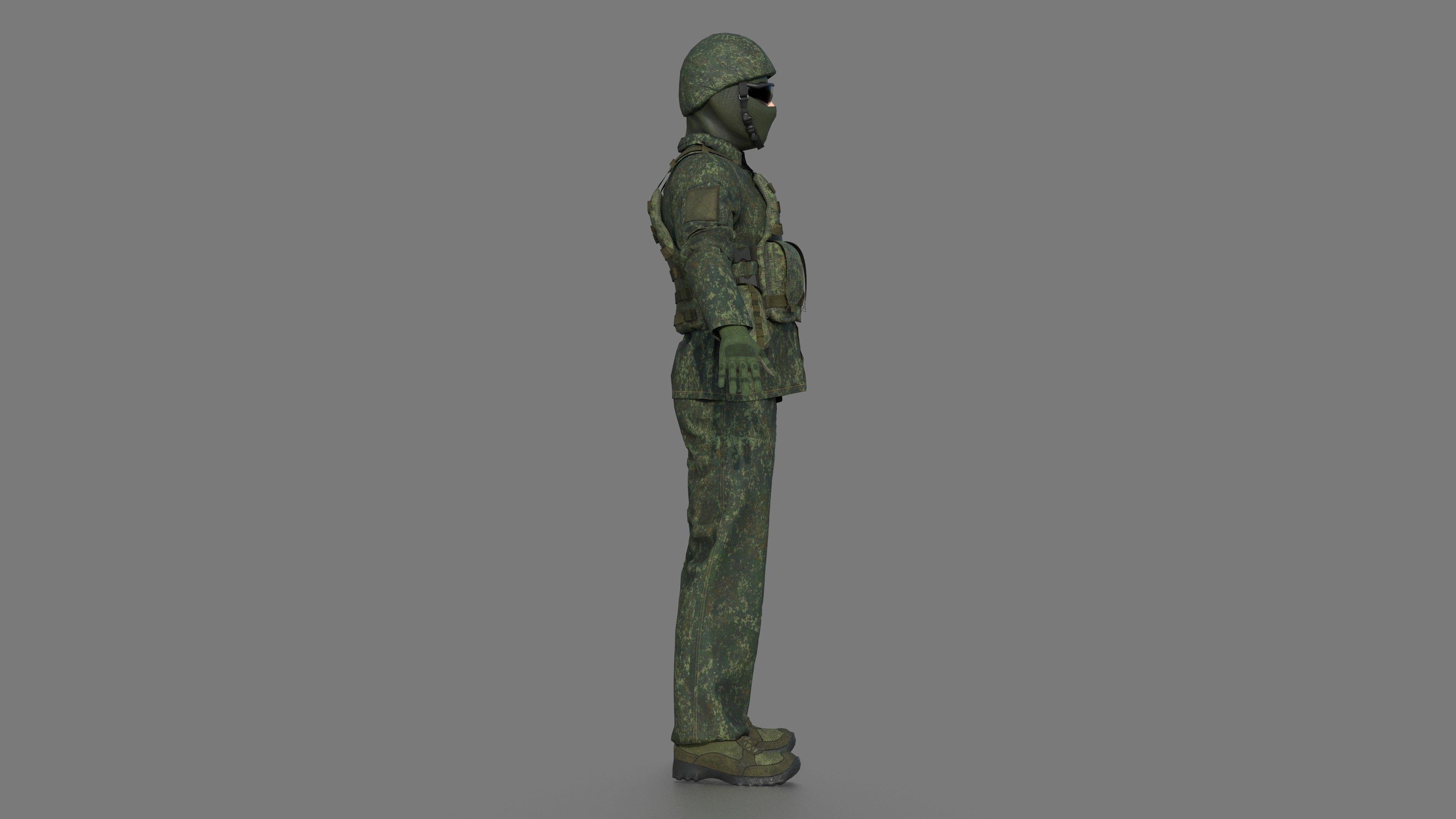 SOLDIER in camouflage uniform 3D model_3