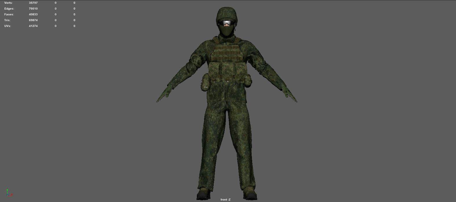 SOLDIER in camouflage uniform 3D model_10