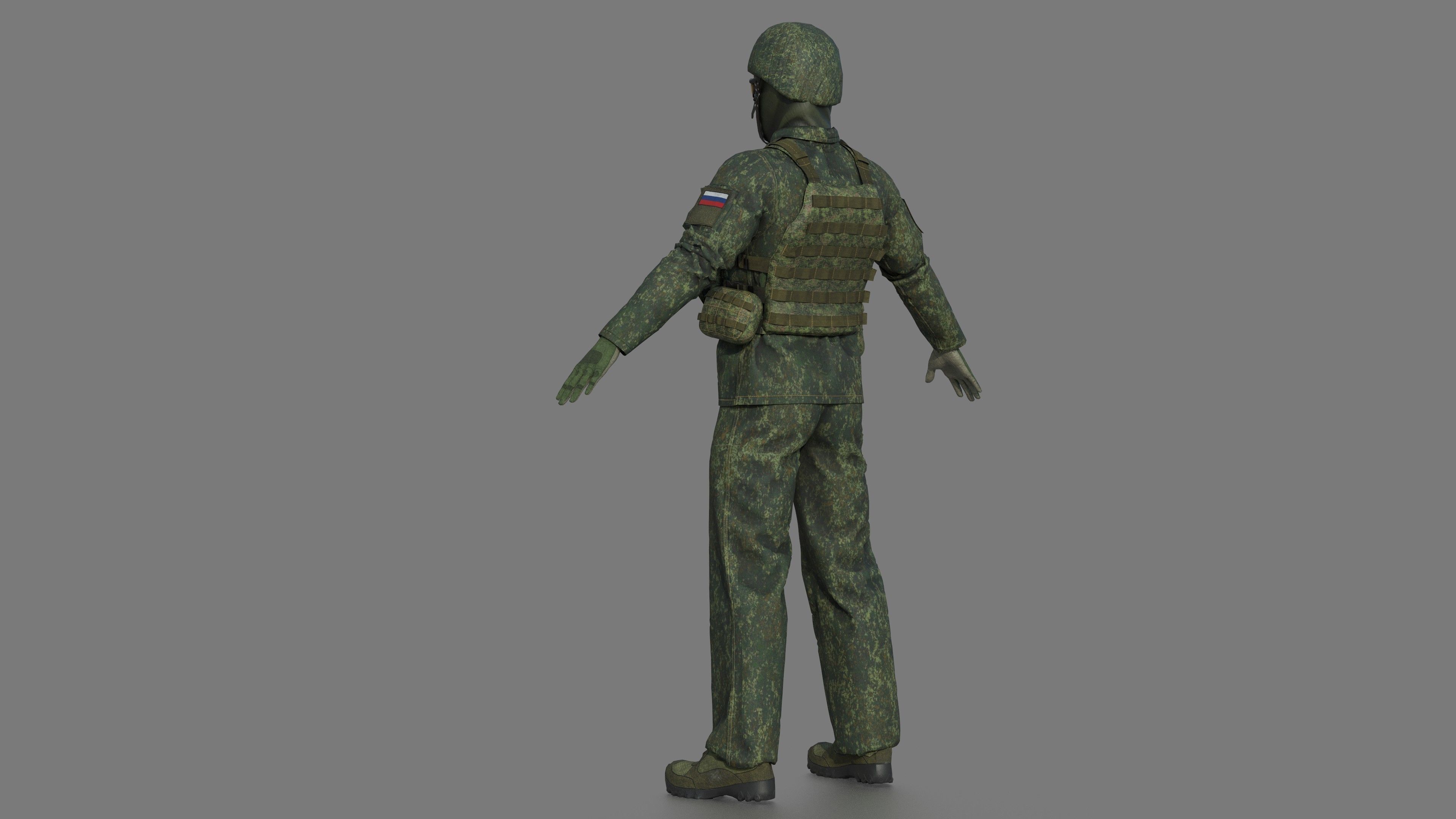 SOLDIER in camouflage uniform 3D model_6