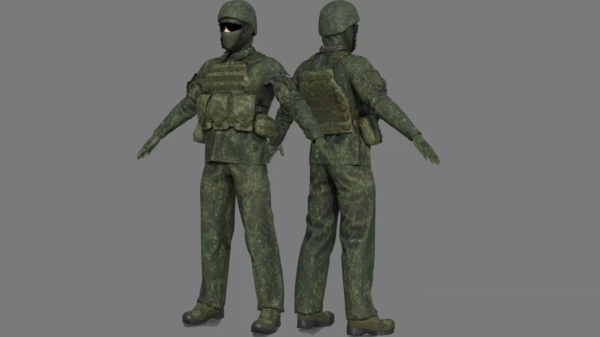 SOLDIER in camouflage uniform 3D model_0