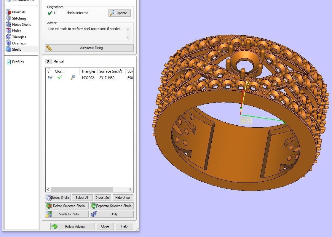 Ring with row of diamonds and sapphires  3D print model_2