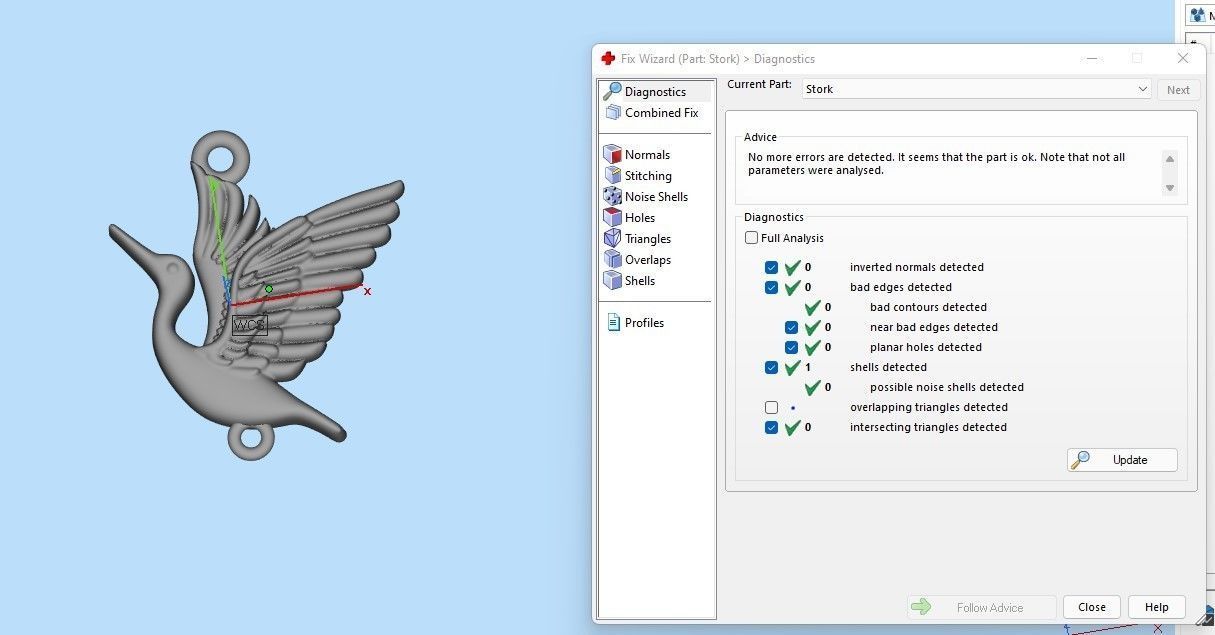 Jewelry pendant stork 3D print model_20