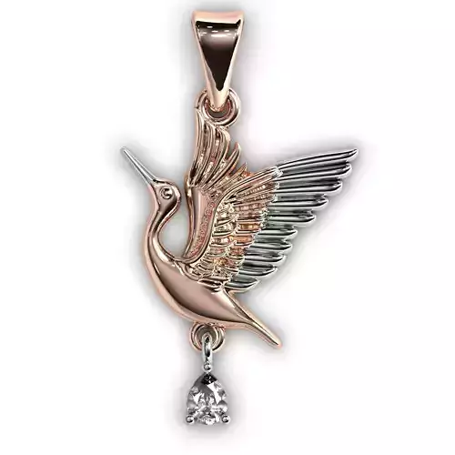 Jewelry pendant stork 3D print model