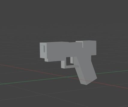 Voxel Style Pistol Low Poly Game Ready Minecraft Texturepack Free low-poly 3D model_2