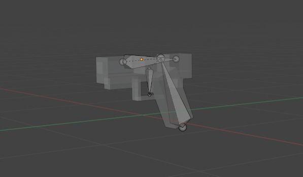 Voxel Style Pistol Low Poly Game Ready Minecraft Texturepack Free low-poly 3D model_3