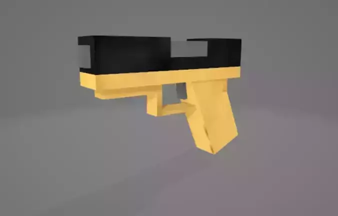 Voxel Style Pistol Low Poly Game Ready Minecraft Texturepack Free low-poly 3D model