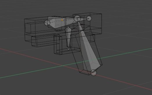 Voxel Style Pistol Low Poly Game Ready Minecraft Texturepack Free low-poly 3D model_4