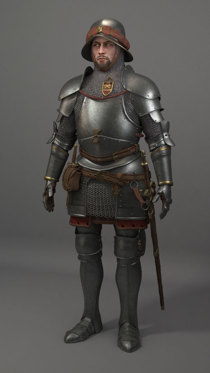 Knight in armor 3D model_1