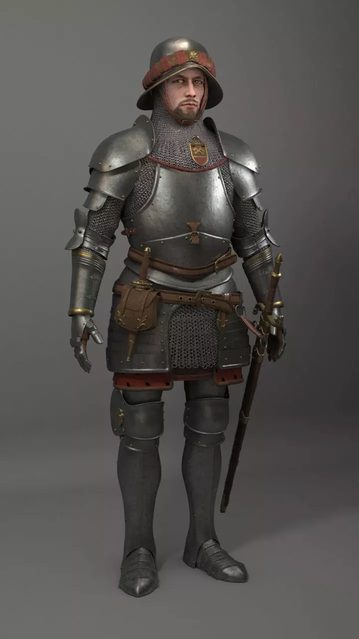 Knight in armor 3D model_0