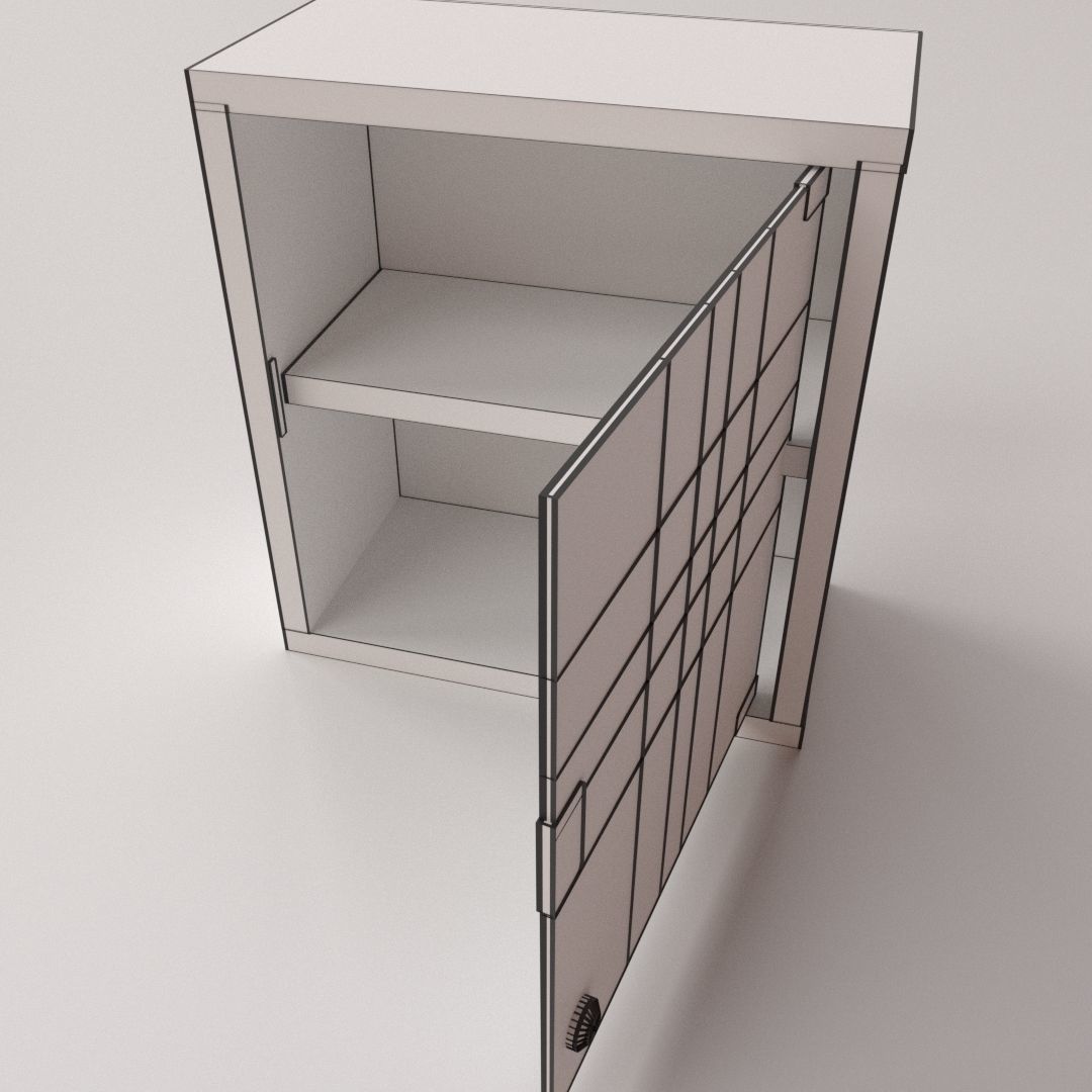 First Aid Glass Cabinet 3D model_4