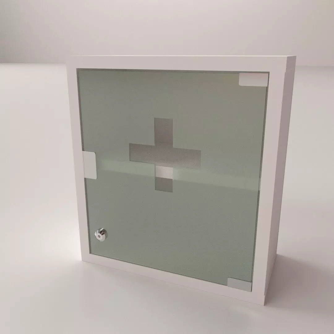 First Aid Glass Cabinet 3D model_0