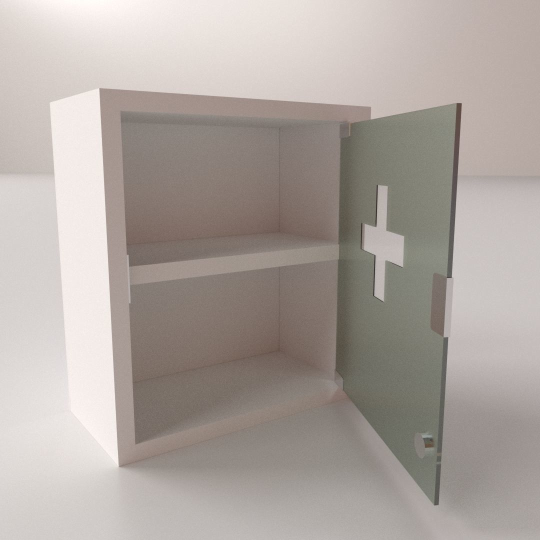 First Aid Glass Cabinet 3D model_2