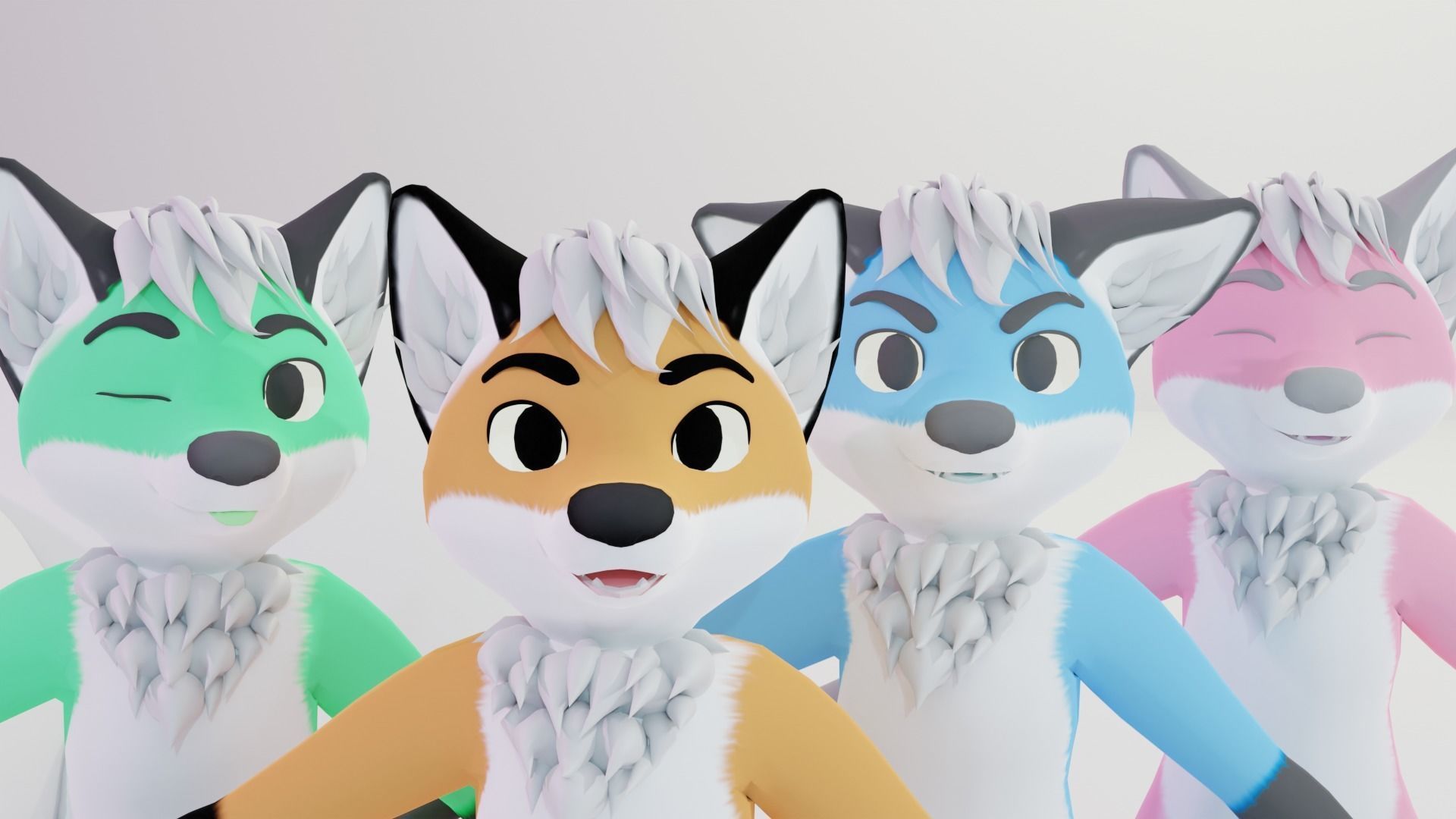 Brenard The Fox 3D Model Avatar Base Vrchat Ready Low Poly  Low-poly 3D model_4