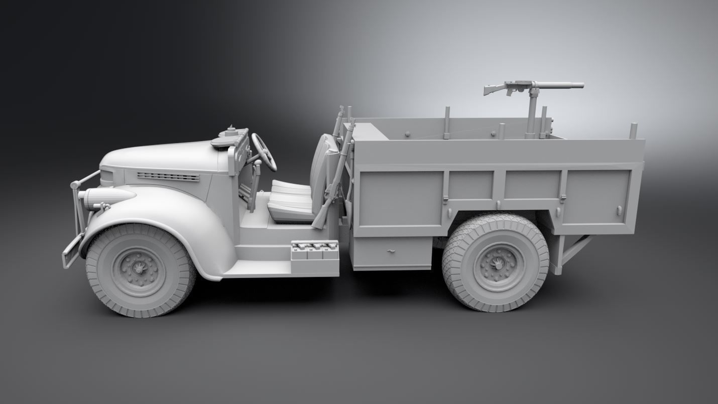 LRDG Command car Scale model 3D print model_1