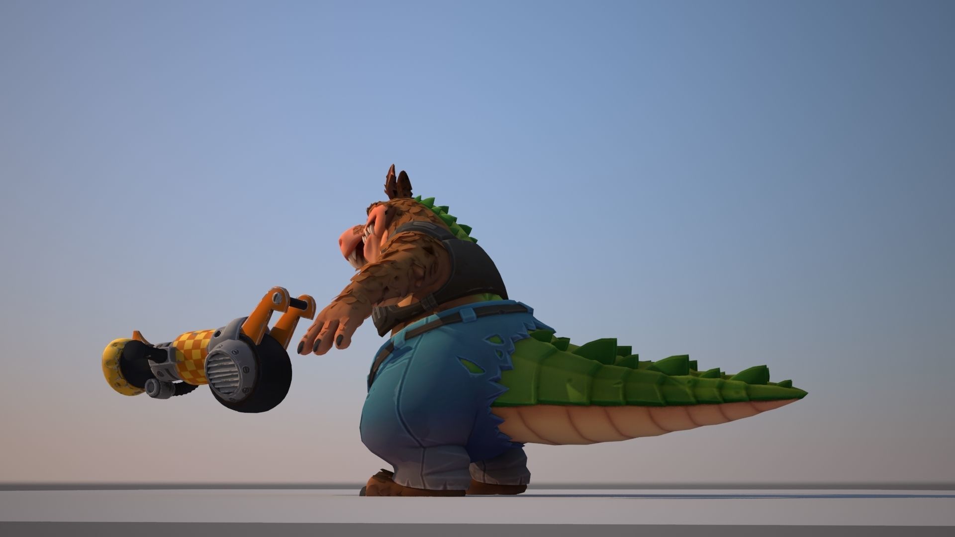 Dingodile dinosaur Low-poly 3D model_6