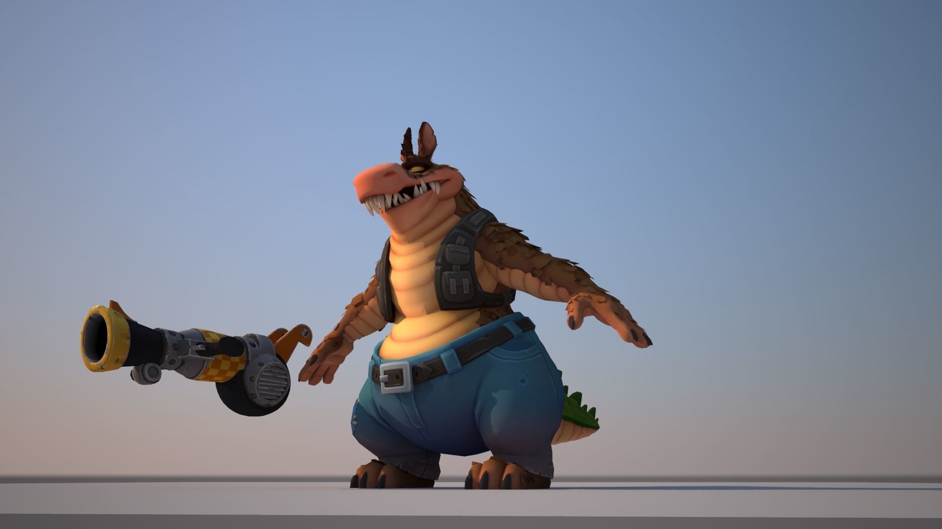 Dingodile dinosaur Low-poly 3D model_3