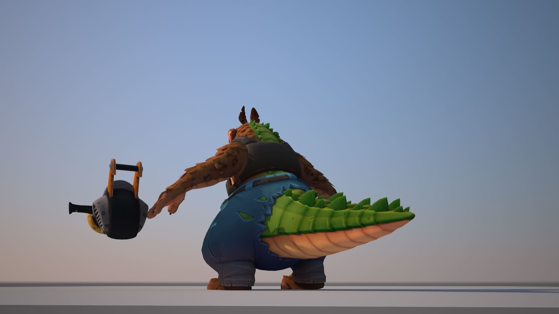 Dingodile dinosaur Low-poly 3D model_7