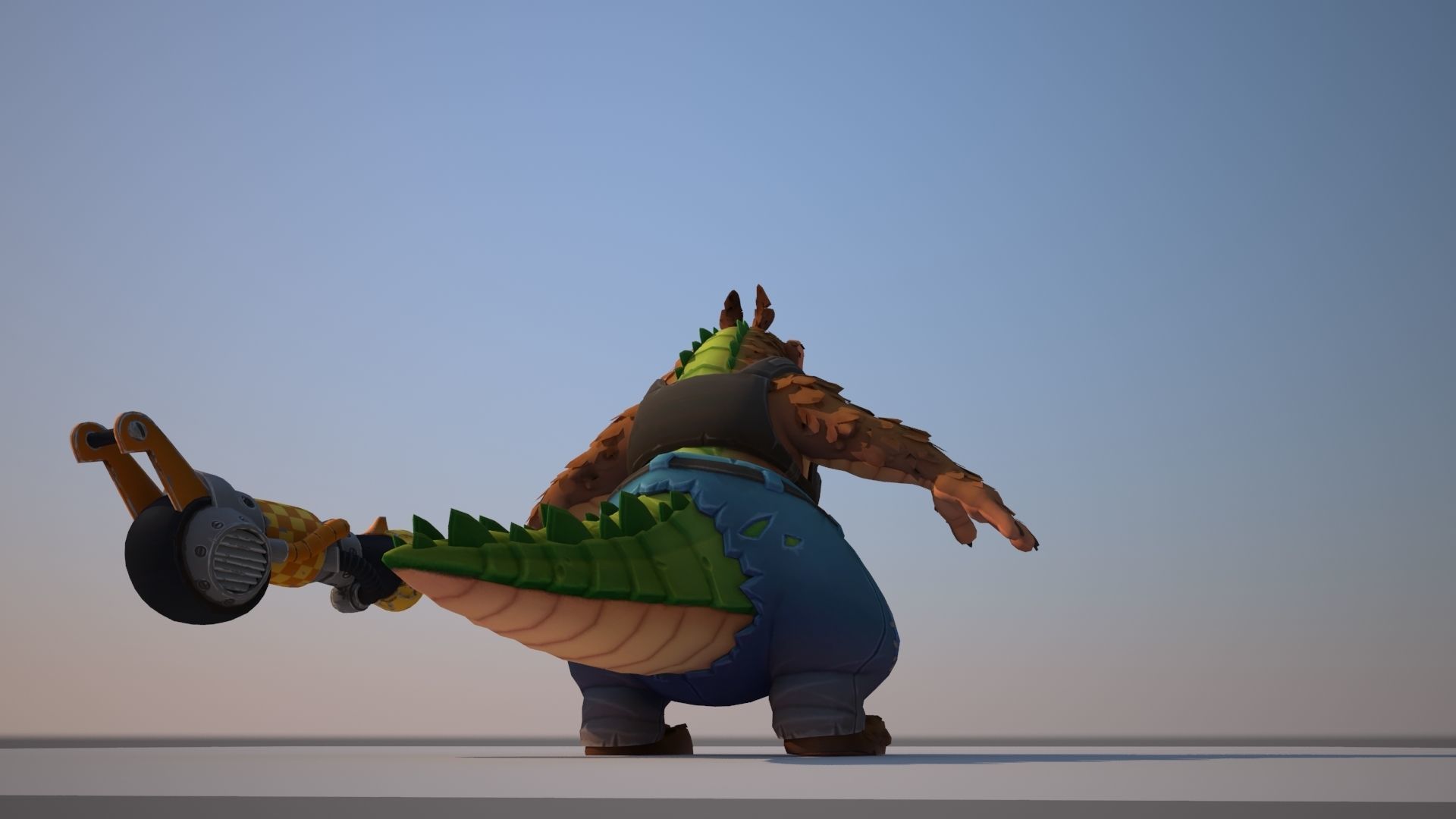 Dingodile dinosaur Low-poly 3D model_9