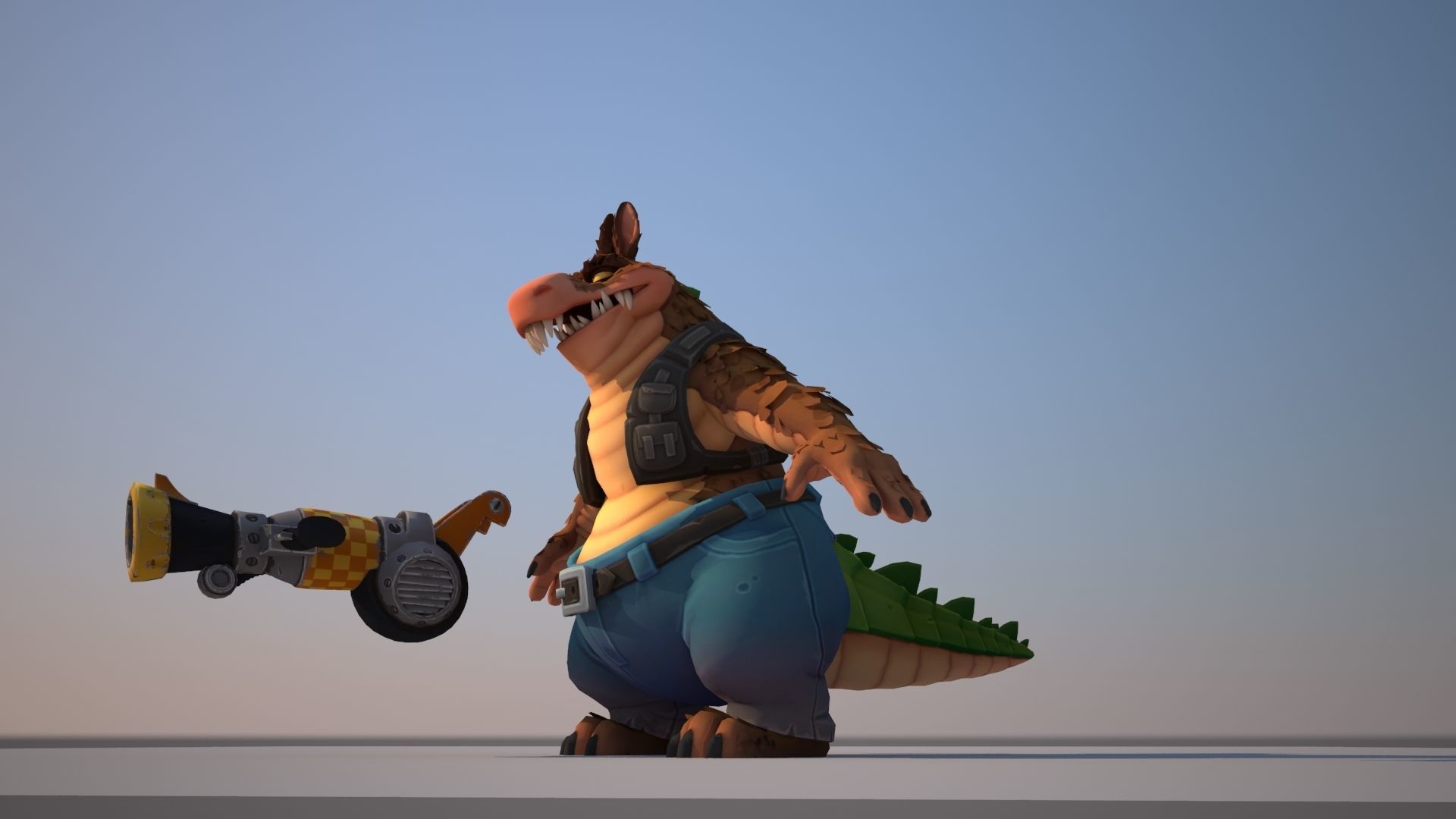 Dingodile dinosaur Low-poly 3D model_4