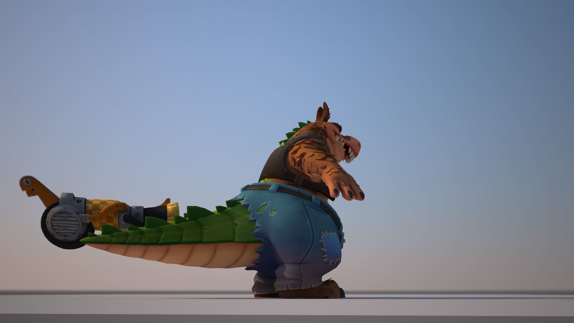Dingodile dinosaur Low-poly 3D model_11