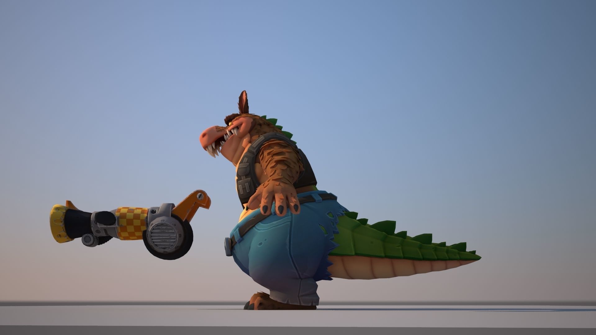Dingodile dinosaur Low-poly 3D model_5