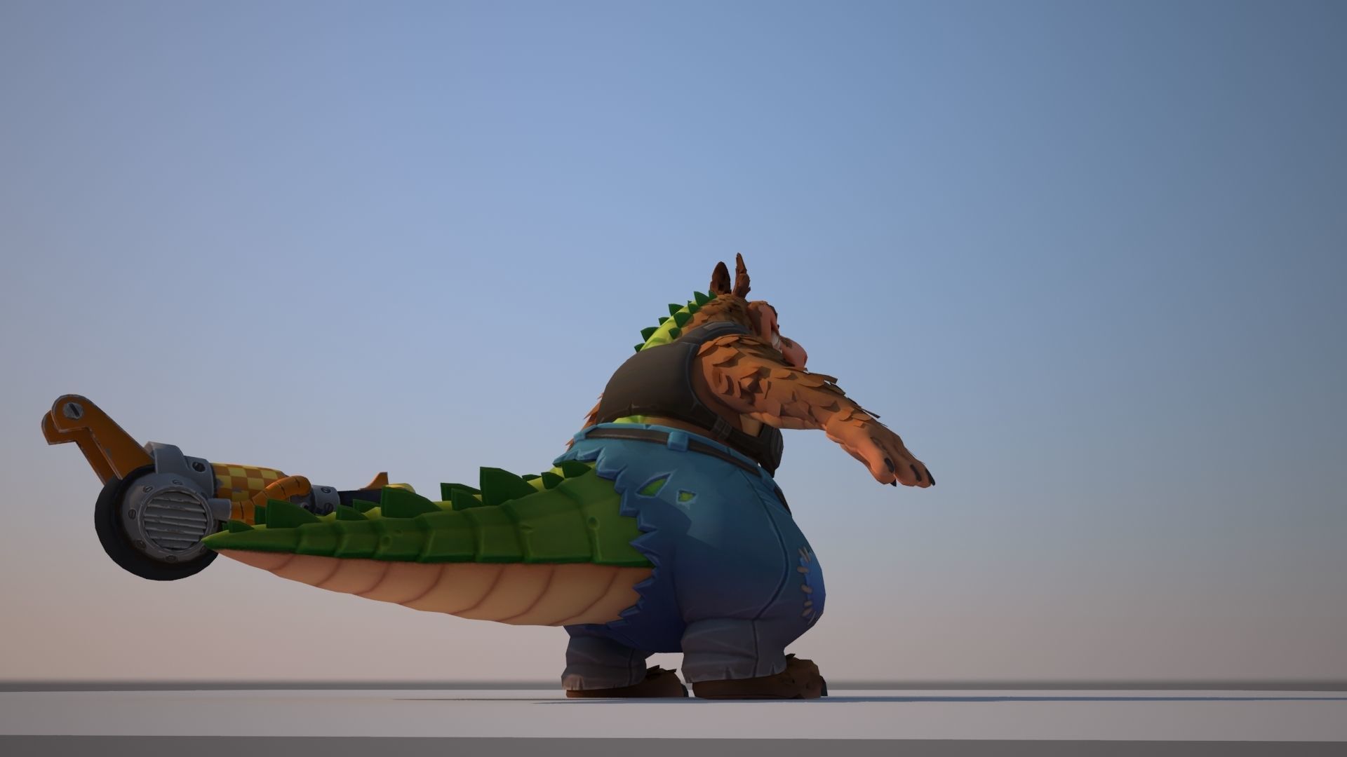Dingodile dinosaur Low-poly 3D model_10