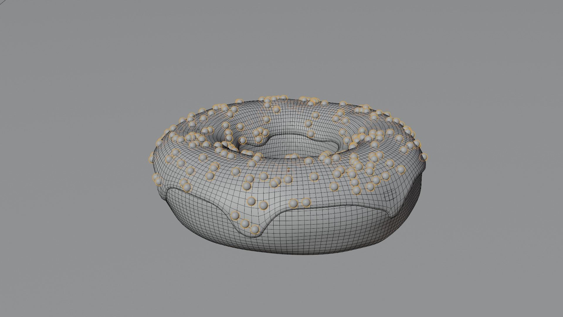 Dount chocolate donut with sprinkles 3D model_1