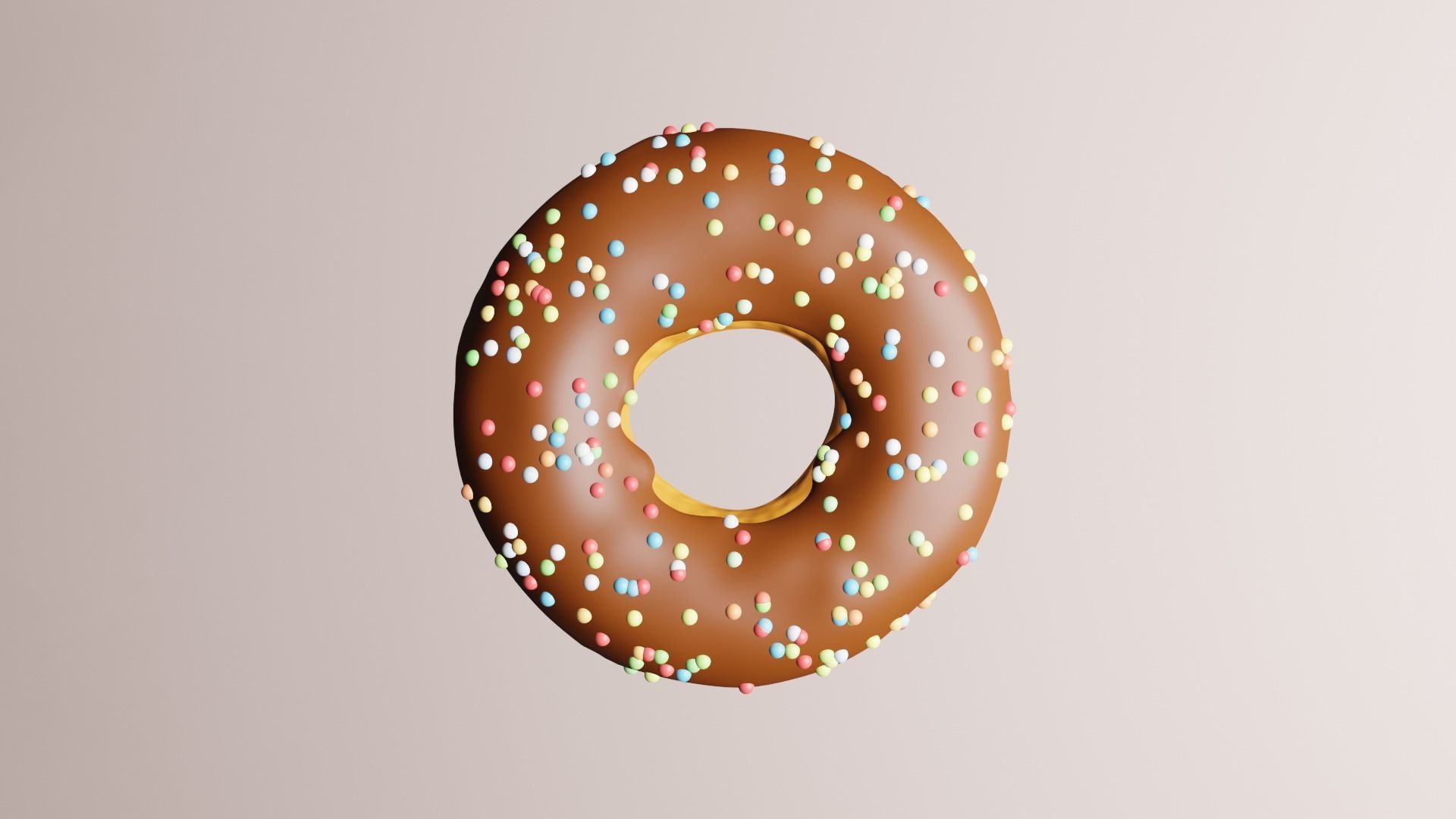 Dount chocolate donut with sprinkles 3D model_2