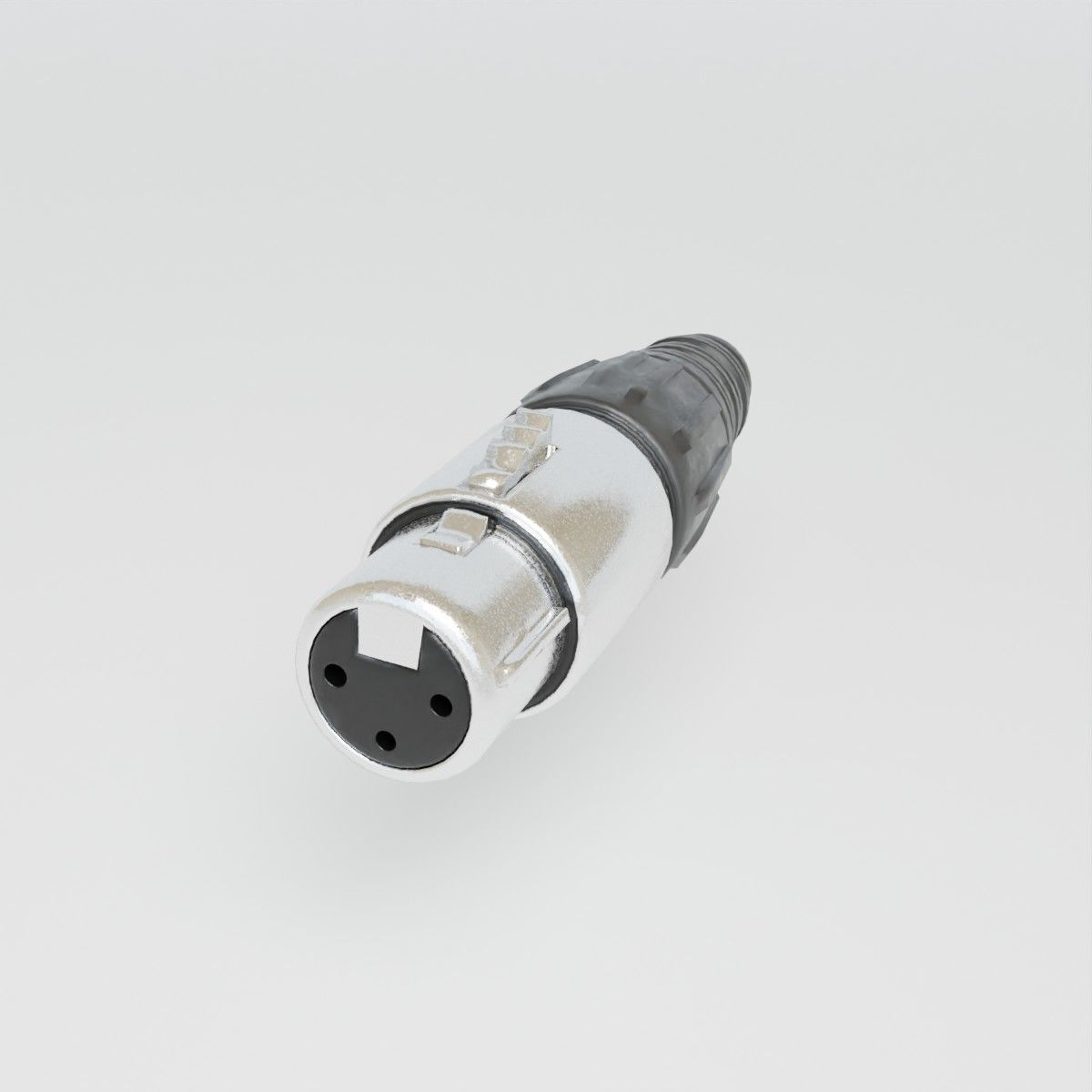  XLR  3 pin plug   3D model_7
