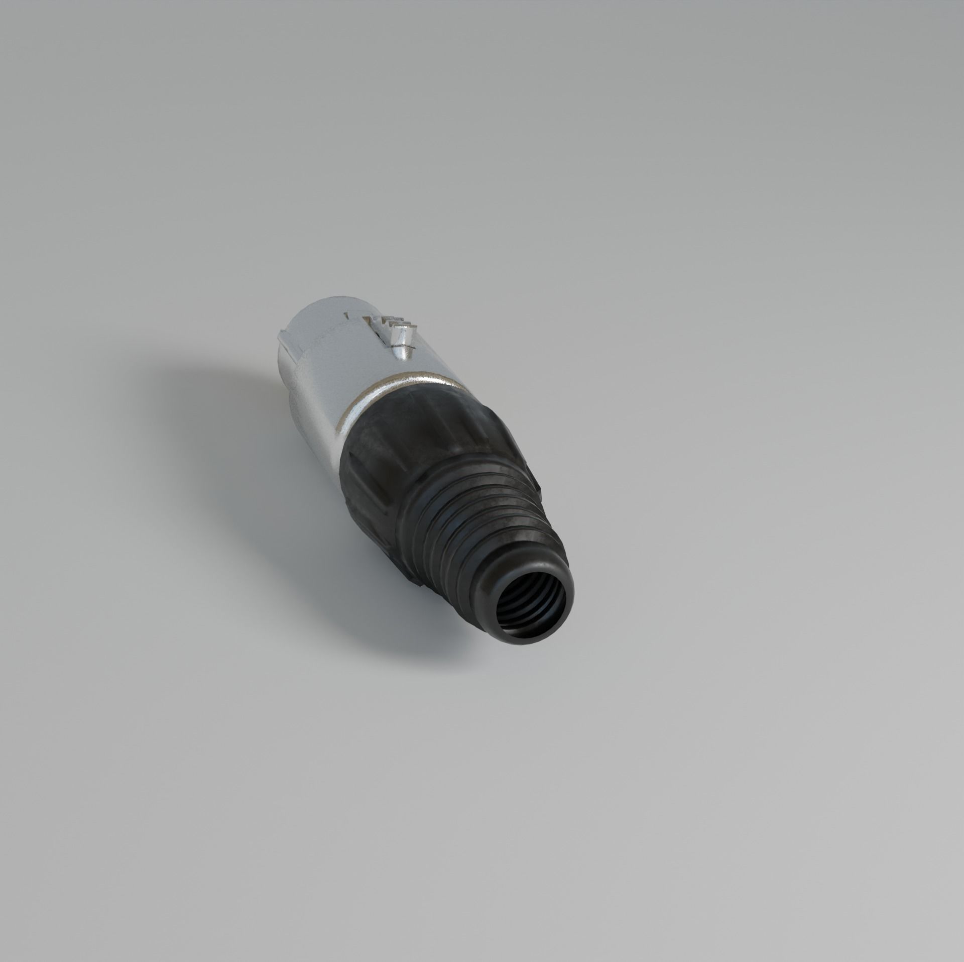  XLR  3 pin plug   3D model_4