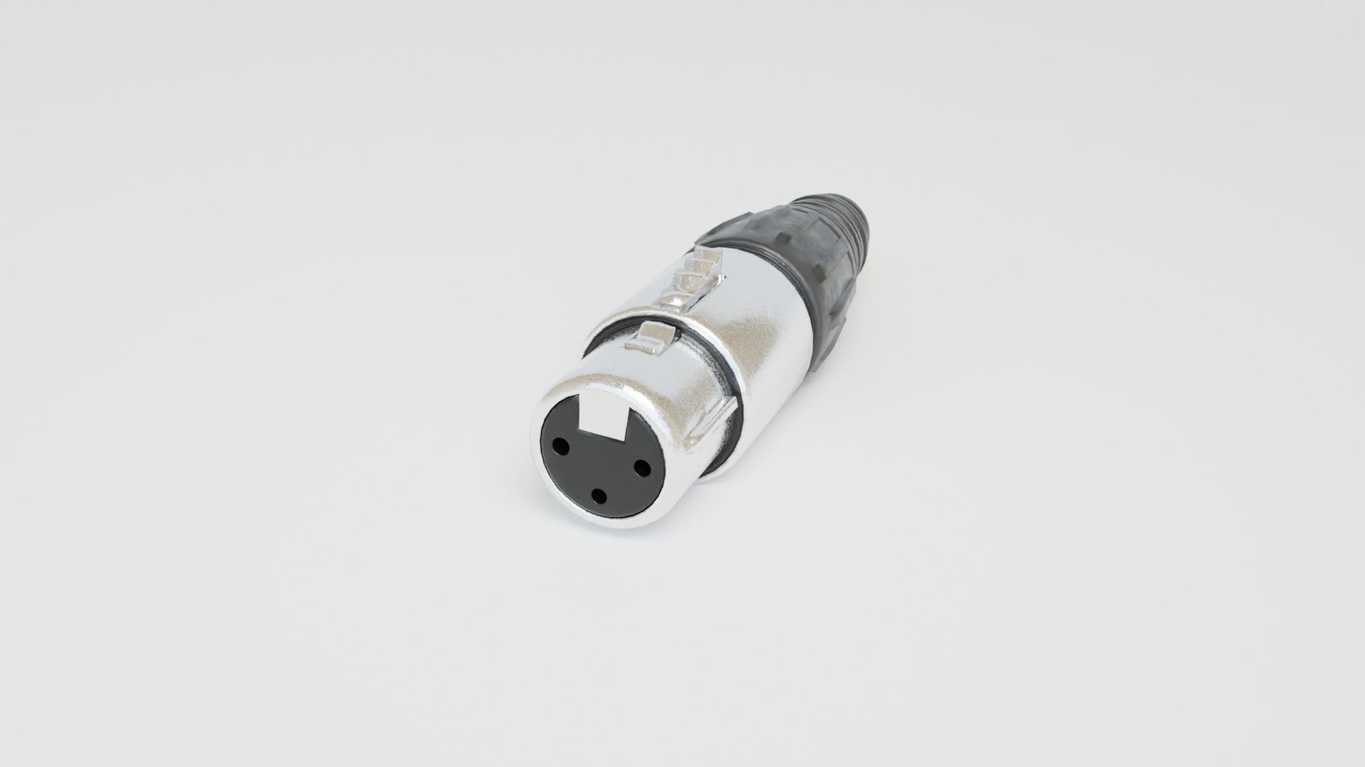  XLR  3 pin plug   3D model_6
