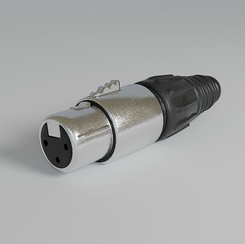  XLR  3 pin plug   3D model