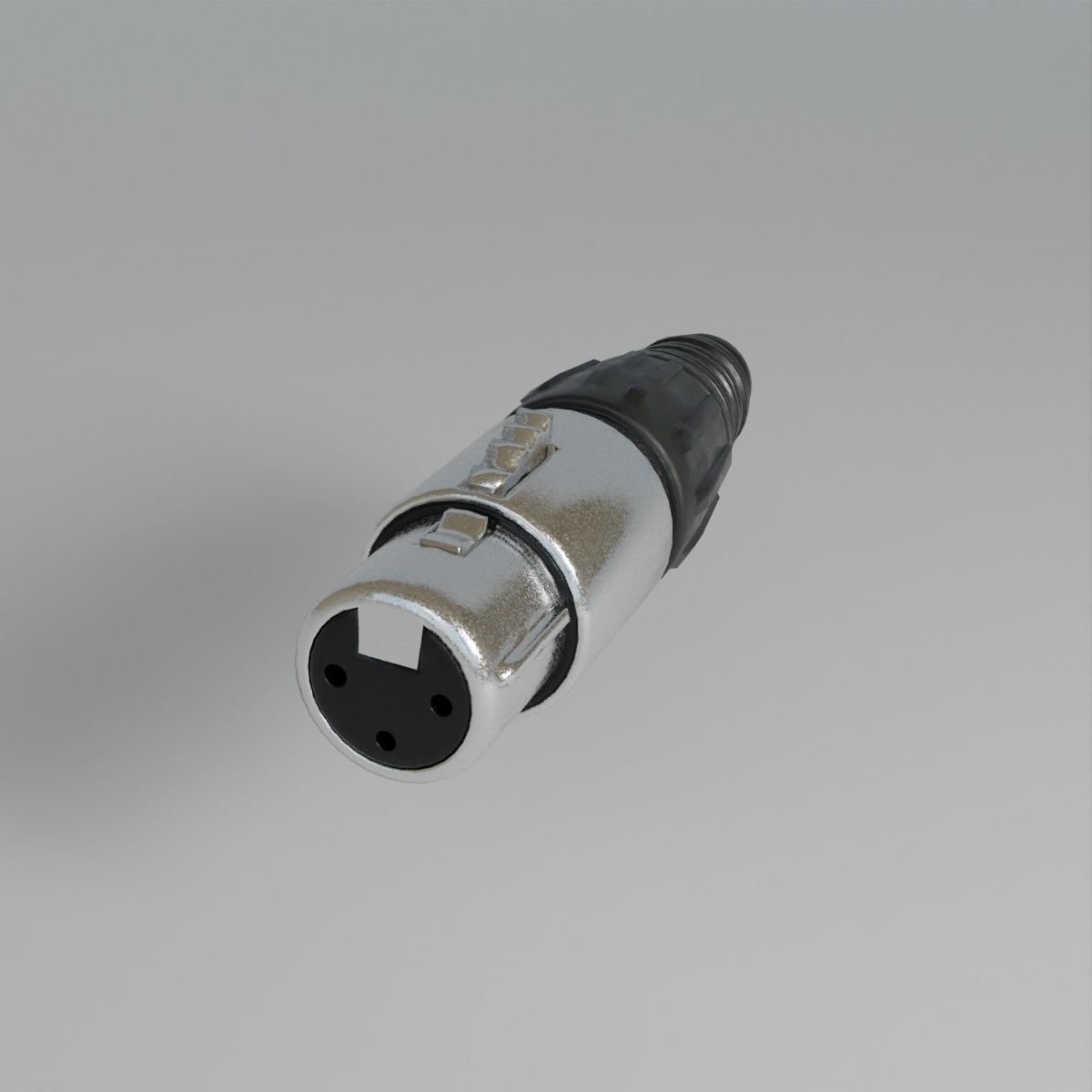  XLR  3 pin plug   3D model_5