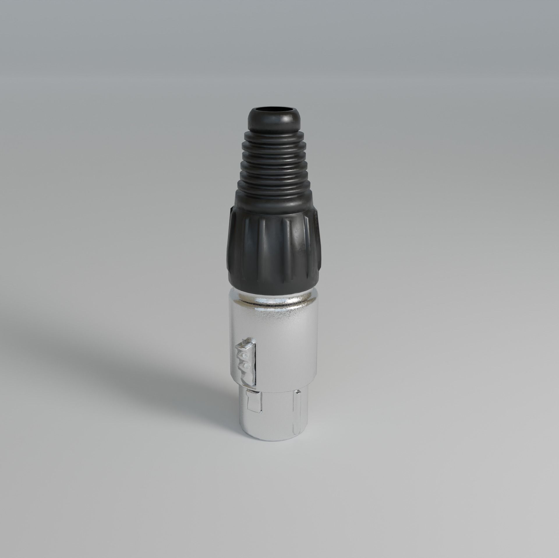  XLR  3 pin plug   3D model_2