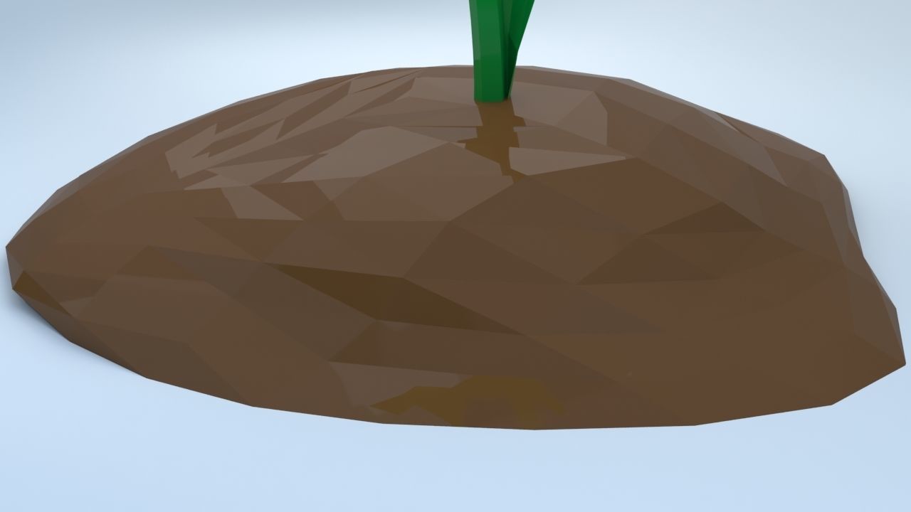 An Easter Daffodil with a Low poly look Low-poly 3D model_12