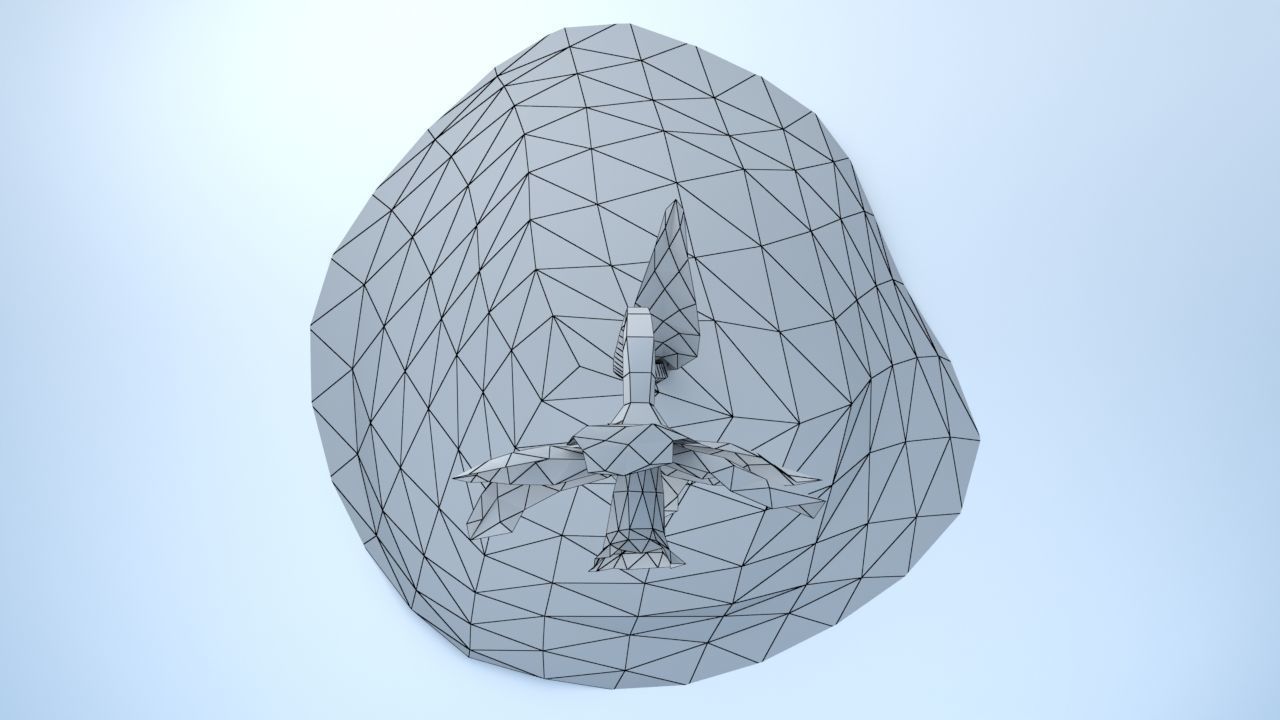 An Easter Daffodil with a Low poly look Low-poly 3D model_7