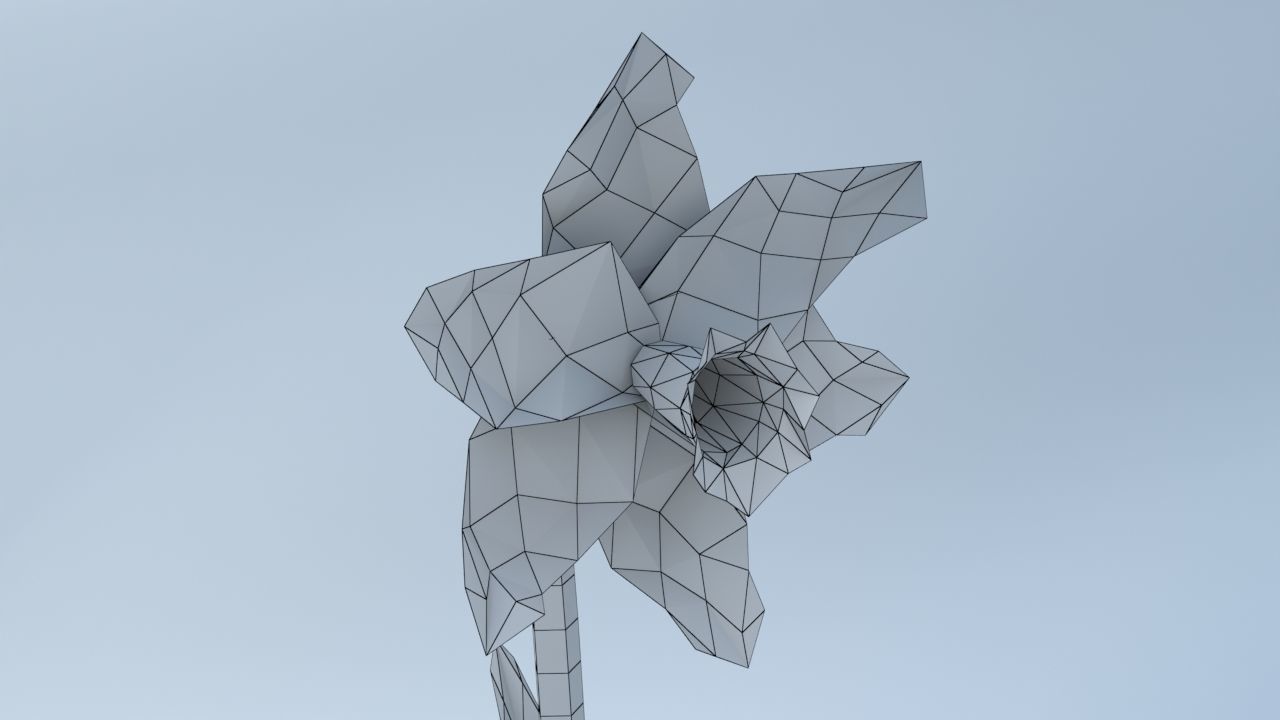 An Easter Daffodil with a Low poly look Low-poly 3D model_9