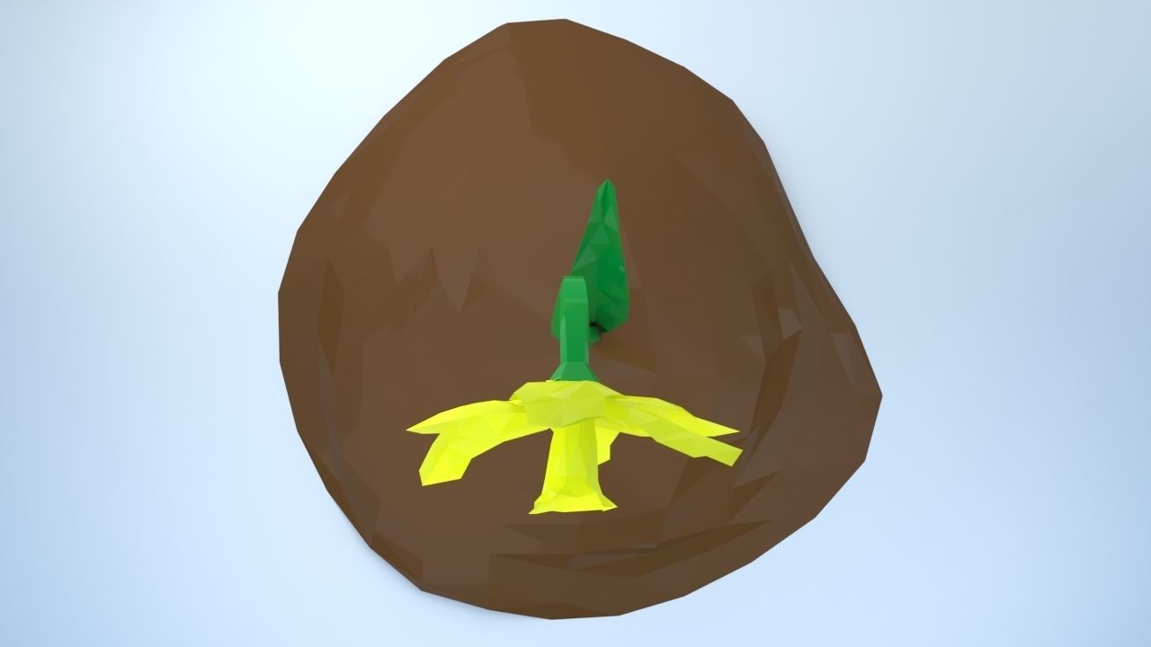 An Easter Daffodil with a Low poly look Low-poly 3D model_6
