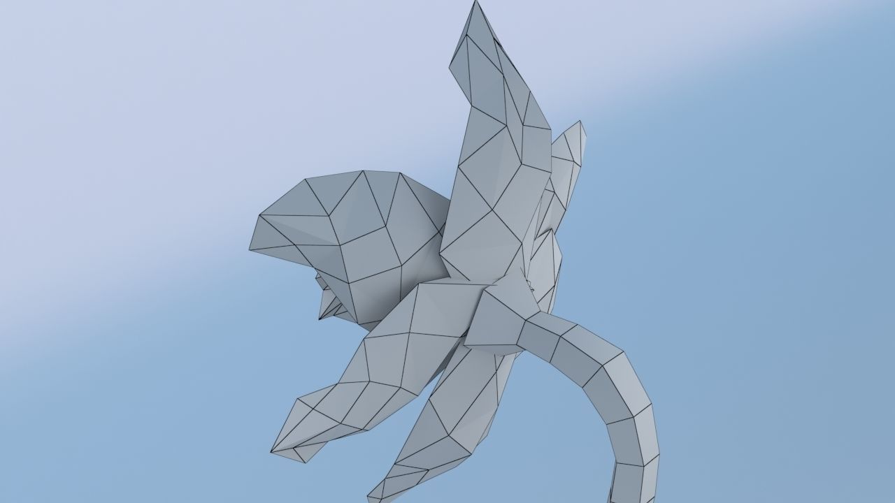 An Easter Daffodil with a Low poly look Low-poly 3D model_15