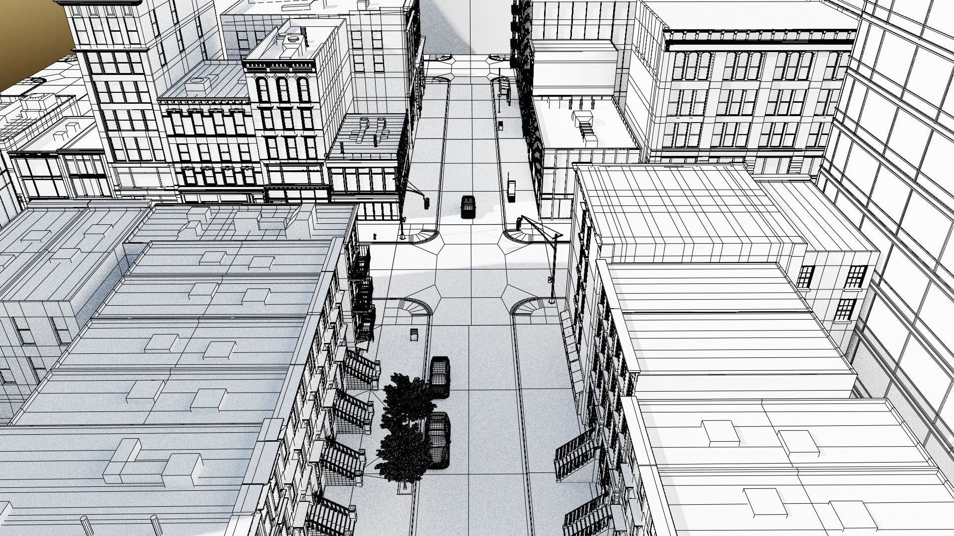 New York Block 3 Low-poly 3D model_26