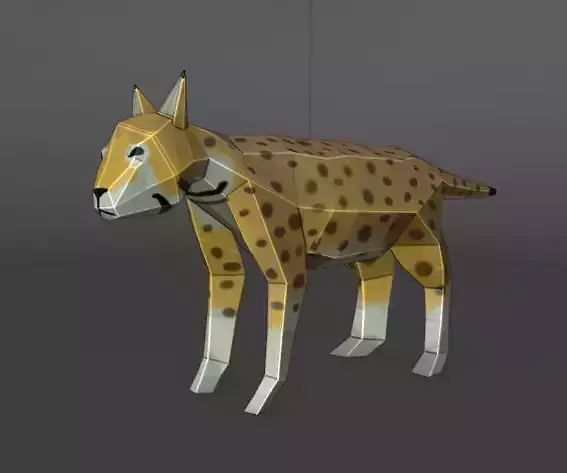 low poly lynx origami cheetah