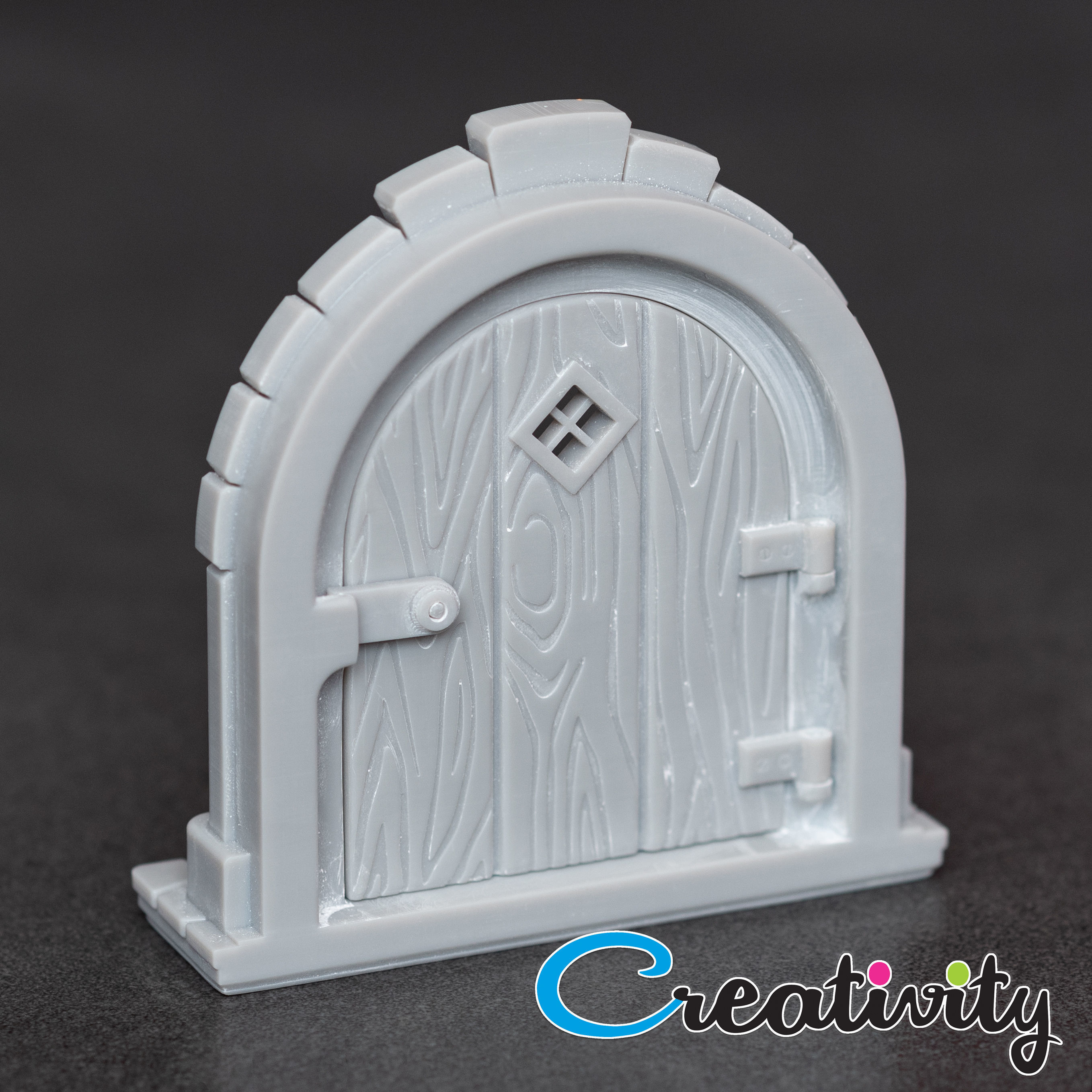 Medieval castle door 3D print model_2