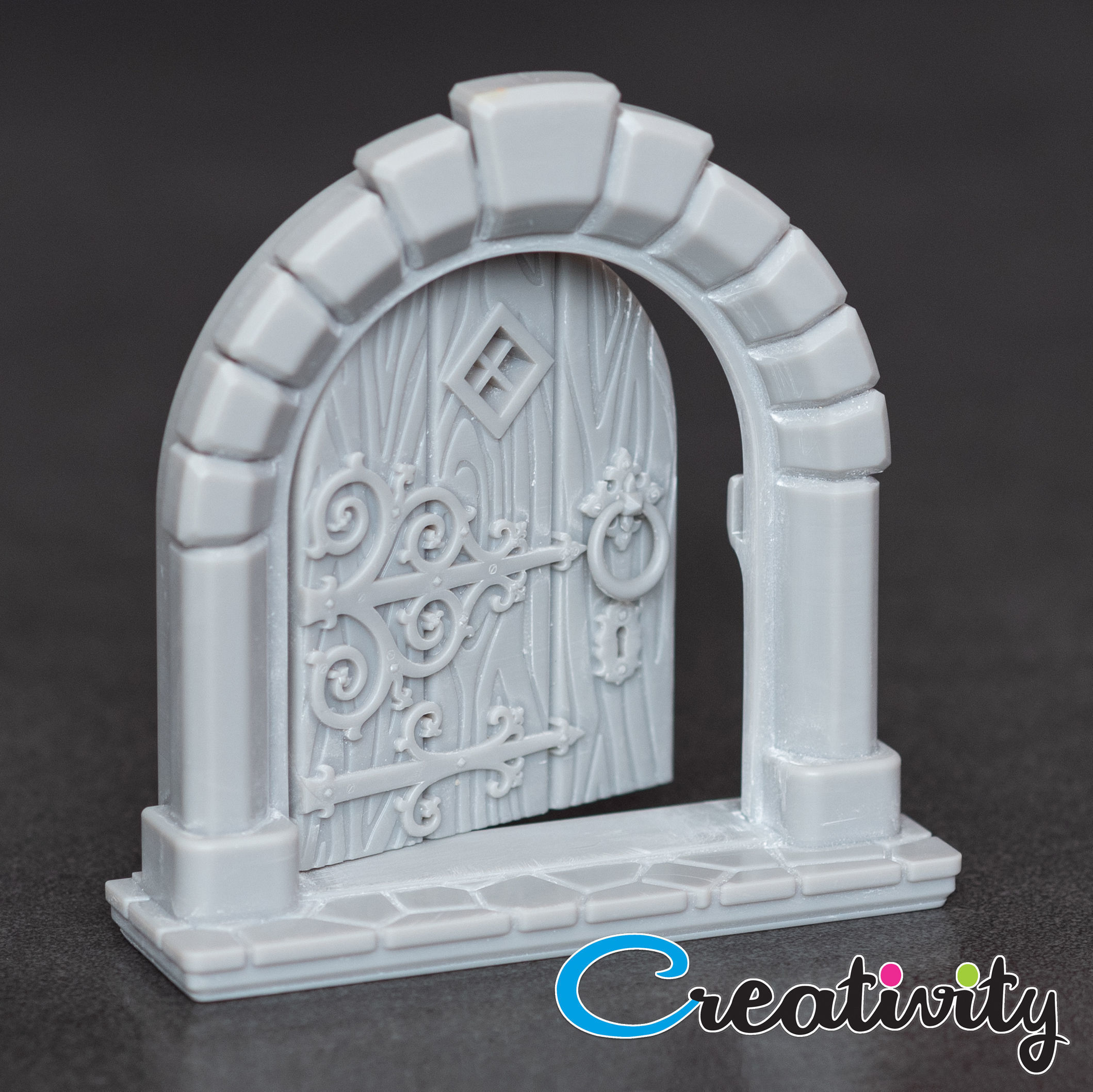 Medieval castle door 3D print model_1