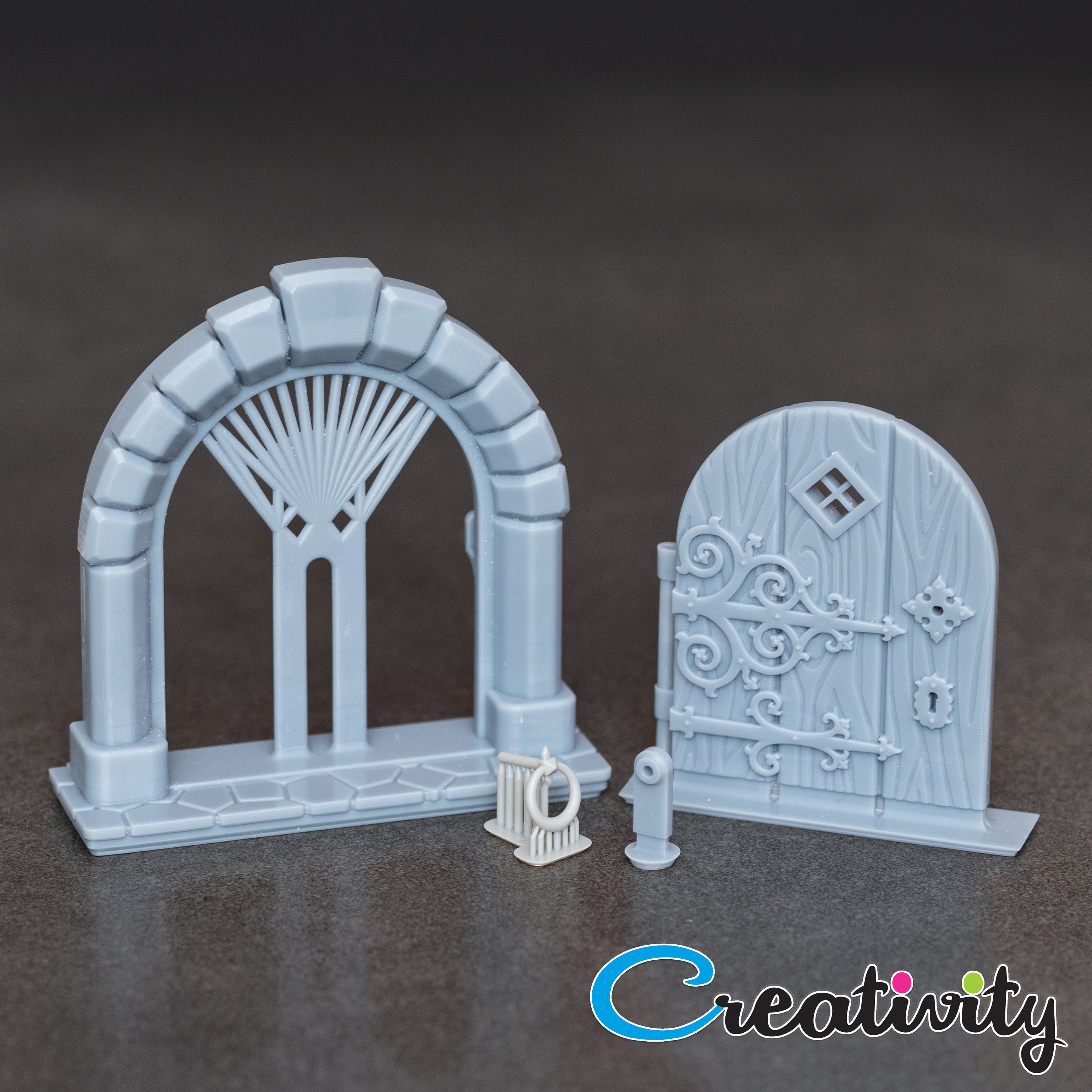 Medieval castle door 3D print model_11