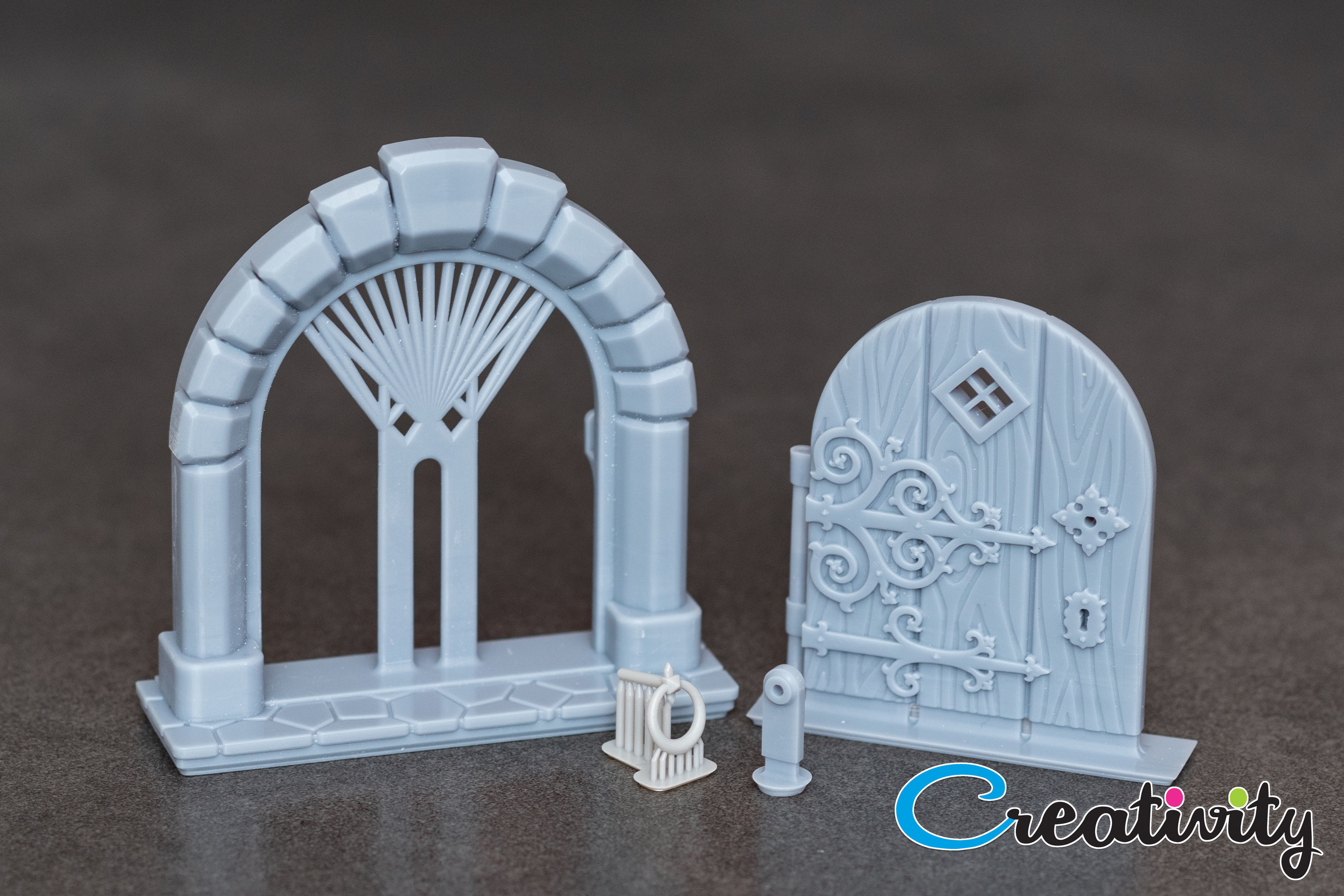 Medieval castle door 3D print model_14