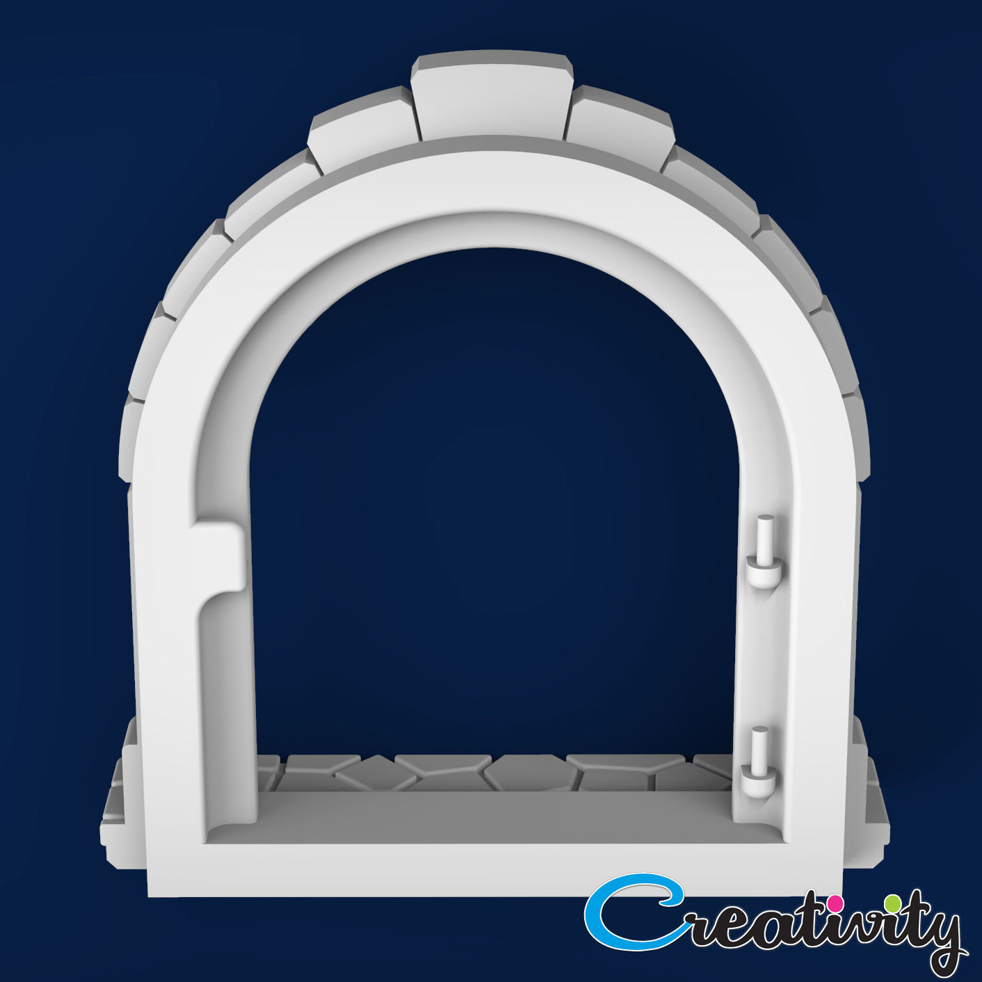 Medieval castle door 3D print model_13